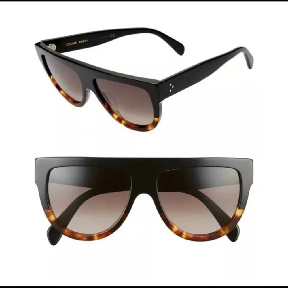 Celine Flat Top Tortoise & Black Gradient Sunglasses